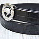 Order Genuine crocodile leather belt, in black, handmade. SHOES&BAGS. Livemaster. . Straps Фото №3