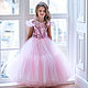 Dress is made of tulle prom floor girl's Pink blossom. Dresses. Shanetka. Ярмарка Мастеров.  Фото №4