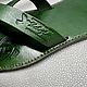 Шлепанцы из натуральной кожи «Green Lile”. Шлёпки. Виталий/Кожевенная Студия SVV.. Ярмарка Мастеров.  Фото №6