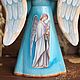 Guardian angel painted wooden, 38 cm. Figurine. Ручной Лис. My Livemaster. Фото №6