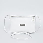 Сумки и аксессуары handmade. Livemaster - original item White Crossbody Small Leather Handbag for Phone Clutch. Handmade.