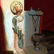 Православный ангел деревянный,резной на стену