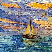 Картины и панно handmade. Livemaster - original item Oil Painting Sea Painting Under Sail. Handmade.
