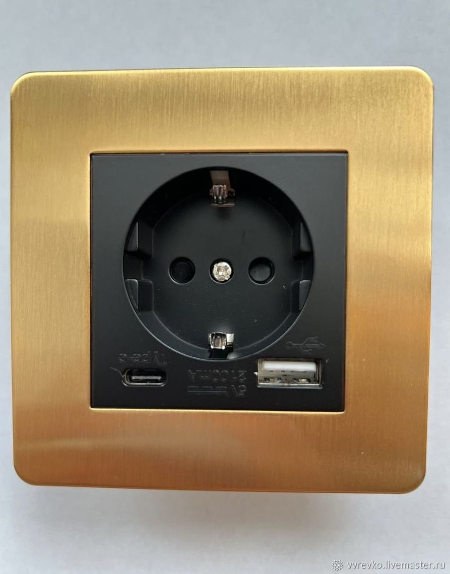Металлическая розетка с USB и Type C в интернет-магазине Ярмарка ...