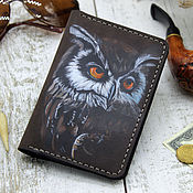 Сумки и аксессуары handmade. Livemaster - original item Passport cover with Owl painting. Handmade.