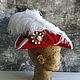 Red Tricorn hat ' Bathilda», Carnival Hats, St. Petersburg,  Фото №1