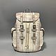 Backpack made of natural crocodile skin abdominal part, in white color, Backpacks, St. Petersburg,  Фото №1