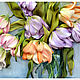 The picture is embroidered with ribbons 'Large bouquet of tulips'. Pictures. Gallery NS. Online shopping on My Livemaster.  Фото №2