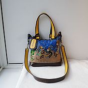 Сумки и аксессуары handmade. Livemaster - original item Leather bag with custom-made painting for Natalia.. Handmade.