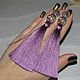 earrings-brush purple with beads of tanisha
