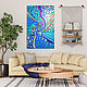 Order Interior blue painting abstraction. Bright large painting to order. House of the Sun (irina-bast). Livemaster. . Pictures Фото №3