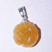 Украшения handmade. Livemaster - original item Rose pendant made of landscape amber.. Handmade.