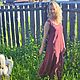 Linen dress, wine color, long, loose fitting. Dresses. Boho-Eklektika. My Livemaster. Фото №4