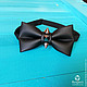 Tie Manowar / black matte bow tie, leatherette, spikes, Ties, Moscow,  Фото №1