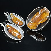 Украшения handmade. Livemaster - original item Jewelry set amber silver 925 ALS0029. Handmade.