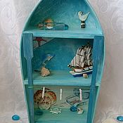 Для дома и интерьера handmade. Livemaster - original item Лодка-полка для мелочей "Ах, Море". Handmade.