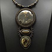 Украшения handmade. Livemaster - original item Necklace-tie with pyrite, geode and fossils. Handmade.
