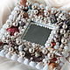Order Mirror small in the frame 'Pearl' square wall. Natali - travel cosmetic bags. Livemaster. . Mirror Фото №3
