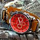 Order Steampunk style wristwatch 'Red Clock'. Neformal-World. Livemaster. . Watches Фото №3