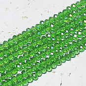 Материалы для творчества handmade. Livemaster - original item Beads 60 pcs Faceted 4/3 mm Green. Handmade.