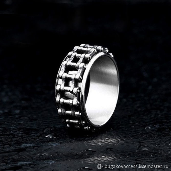 Spinner ring from jewelry steel with rotating center, Rings, Moscow,  Фото №1