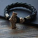 Leather bracelet with Thor's hammer ,men's bracelet. Bead bracelet. MintTiger. Online shopping on My Livemaster.  Фото №2