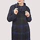 Order Demi-season black coat with a blue check, insulated. Yana Levashova Fashion. Livemaster. . Coats Фото №3