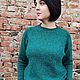 Tweed Malachite Sweater. Sweaters. Оксана Акимова Вязание на заказ. My Livemaster. Фото №4