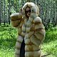 The fur coat of the Siberian red Fox hooded. Cross, Fur Coats, Omsk,  Фото №1