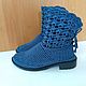 Knitted summer boots ( cotton with viscose ). High Boots. Makosh. Online shopping on My Livemaster.  Фото №2