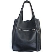 Сумки и аксессуары handmade. Livemaster - original item shopper bag black leather bag bag package string bag tank top bag. Handmade.