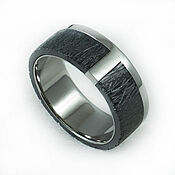 Украшения handmade. Livemaster - original item Black and white titanium ring. Handmade.