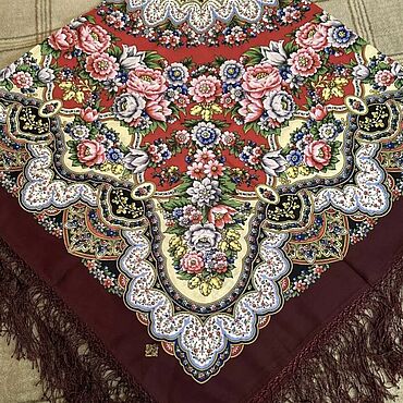 Платок павловопосадский Дождь. . Аксессуары ручной работы - Ярмарка Мастеров Аксессуары ручной работы. Ярмарка Мастеров - ручная работа Платок павловопосадский Дождь. Handmade.