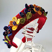 Украшения handmade. Livemaster - original item The velvet rim with flowers is a wonderful color. Handmade.