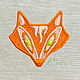 Applique patch badge embroidery Portrait of a Fox FSL lace free, Applications, Moscow,  Фото №1