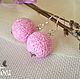 Earrings made of threads 'Marshmellows', Earrings, Shatura,  Фото №1