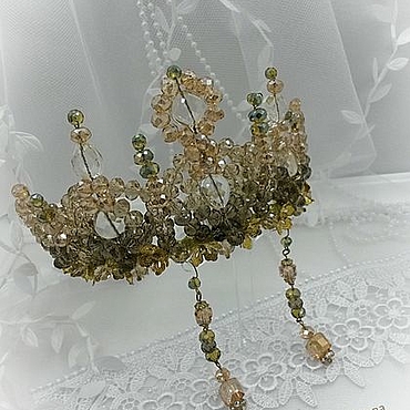 Украшения ручной работы. Ярмарка Мастеров - ручная работа Корона и серьги. Handmade.
