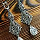 Silver earrings 'Benedicta' cubic Zirconia, schwenza silver 925. Earrings. Shard Noir - handmade jewelry. My Livemaster. Фото №5