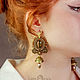 Earrings with Jasper. Soutache embroidered earrings with natural stones. Tamil, Earrings, Krasnodar,  Фото №1