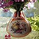 Rare! Golden ruby vase with milk glass medallions. Vintage vases. Godsend vintage. Online shopping on My Livemaster.  Фото №2