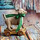 Little Dog vintage style on the wooden cart. Teddy Toys. Tatyana Kosova (tatyanakosova). Ярмарка Мастеров.  Фото №5