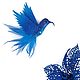 Синяя Колибри - шёлковая брошь, Брошь-булавка, Тольятти,  Фото №1