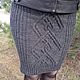 Knitted skirt with arans, graphite mellange. Skirts. HOBBIMANIYA. My Livemaster. Фото №5