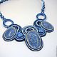 Order Soutache necklace 'icicle'. Soutazhe tale. Livemaster. . Jewelry Sets Фото №3