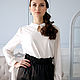 White blouse with sleeves, Chiffon blouse with bows, Blouse for Office, Blouses, Novosibirsk,  Фото №1