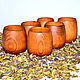 Set of wooden glasses made of cedar wood - 6 pcs. NC10, Mugs and cups, Novokuznetsk,  Фото №1