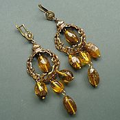 Украшения handmade. Livemaster - original item Earrings with amber: 