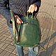  Women's grey-green Leather Backpack with Embossed Mod. R23t-441. Backpacks. Natalia Kalinovskaya. My Livemaster. Фото №5