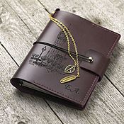 Канцелярские товары handmade. Livemaster - original item A notebook made of genuine leather with a replaceable block on the rings. Handmade.