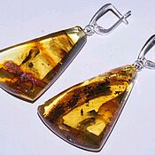 Украшения handmade. Livemaster - original item Long triangular earrings made of natural amber.. Handmade.